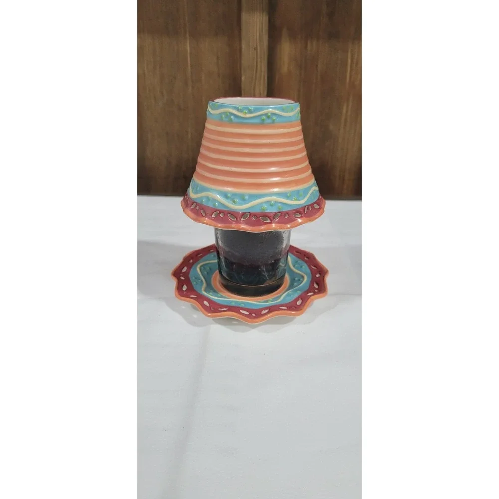Yankee Candle Mini Jar Topper Shade & Underplate Desert Fiesta Southwest